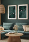 Marmo Verde Argento Reale Set Di 2 Poster 50x70cm